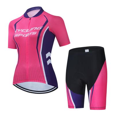 China Breathable Customized Women Cycling Clothing China High Elasticity Motorcycle Wear Bike Shorts Set for sale