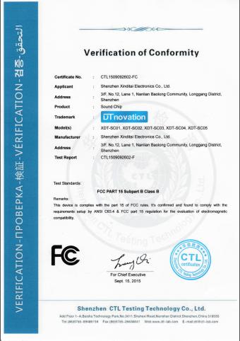 FCC - Shenzhen Xinditai Electronic Co., Ltd.