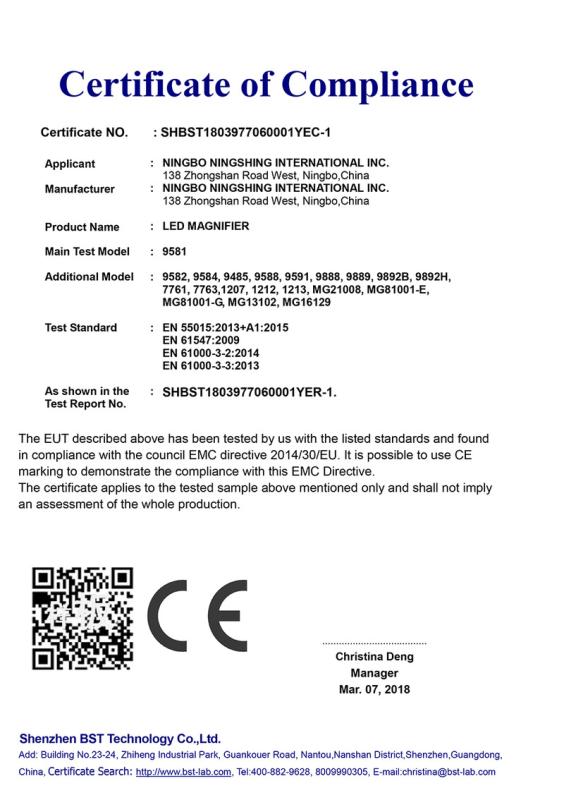 EMC - Ningbo Ningshing Trading Group Inc.