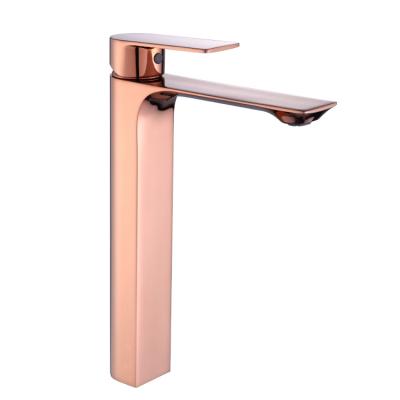 China Ningshing Modern Brass Mixer Taps Rose Gold Basin Mixer Tap for sale