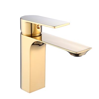 China Ningshing Modern Brass Mixer Taps Bathroom Gold Bath Faucet for sale