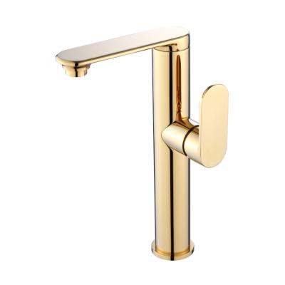 China Ningshing Modern Brass Mixer Taps Kitchen Water Faucet, Basin Faucet Taps, Brushed Brass Faucet for sale