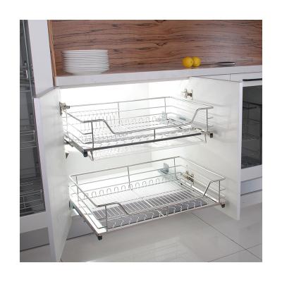 China Kitchen Metal Stored Stainless Dry Dish Rack for sale