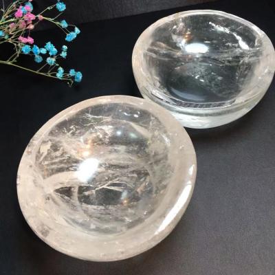 China Large Crystal Singing Bowls Clear Quartz Amethyst Rose Quartz Crystal With Brass Frosted Bowl from China for sale