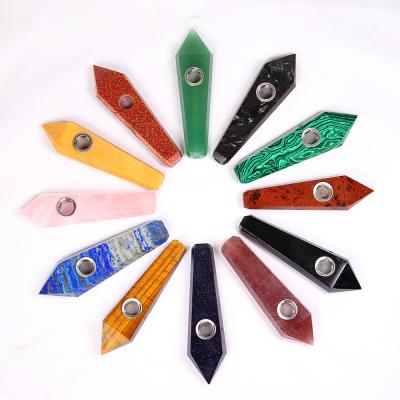 China China Wholesale Most Popular Smoking Pipes Crystal Rose Quartz Pipes Smoking Crystal Factory Outlet Crystal Point Wand for sale