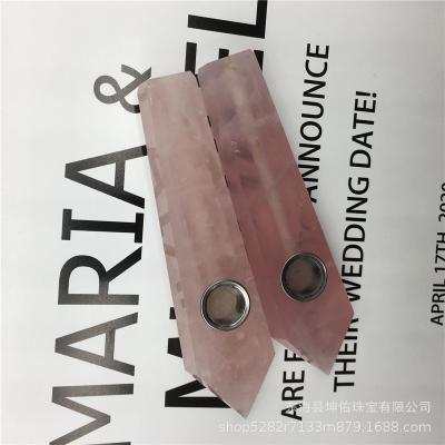 China China Crystal Rose Quartz Stone Smoking Pipes High Quality Wholesale Crystal Smoking Pipes for sale