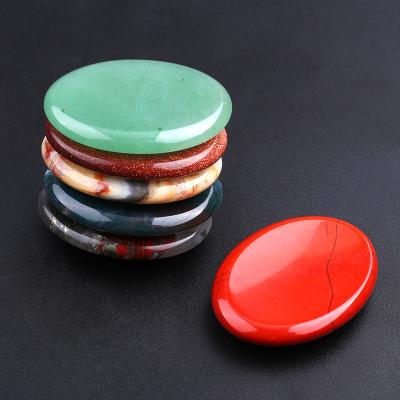 China China Wholesale Natural Polished Red Palm Gemstone Stones Crystals Quartz Worry Stone Relax Stones for sale