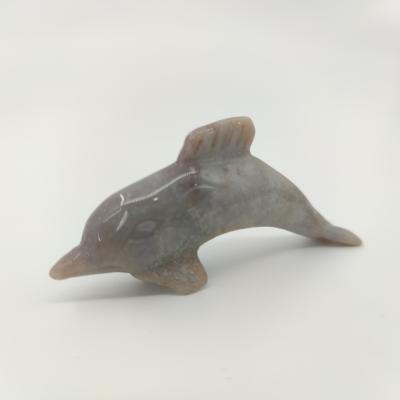 China China Customize Wholesale Natural Gemstone Hand Carved Quartz Crystal Dolphin Shape Crystal As Gift for sale