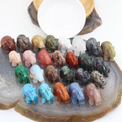 China China Wholesale Natural Mixed Animal Stone Sodalite Carving Gemstone Elephant Crystal Elephants Carving For Crystal Decoration for sale