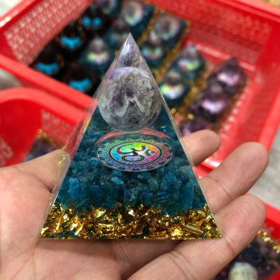 China Bulk Organ Reiki Crystal Ball Energy 7cm Seven China Wholesale Orgone Crystal Pyramid Charka For Healing for sale