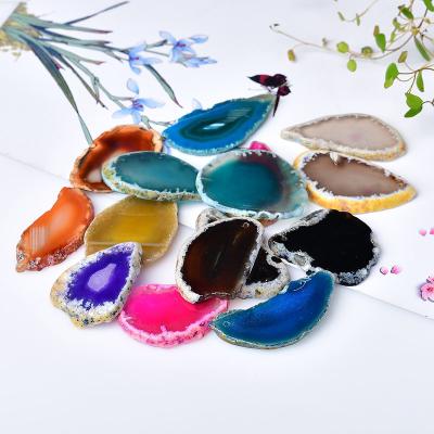 China China Natural Agate Gemstone Slice Stone Agate Gemstone Pendant Irregular Raw Plate Pendant Necklace Agate Gemstone Pendant Jewelry for sale