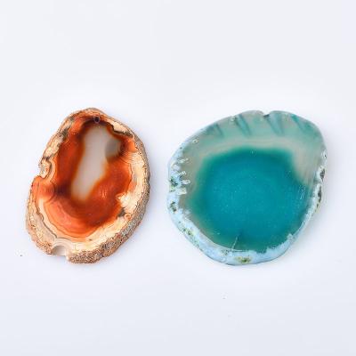 China China DIY Natural Agate Raw Stone Agate Slices Irregular Shape Colorful Agate Pendant for sale