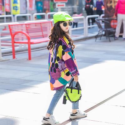 China SE1684 Girls Casual Wear Kids T-shirt Summer Breathable Rainbow Striped Tops Fashion T-shirt For Girls T-shirt for sale