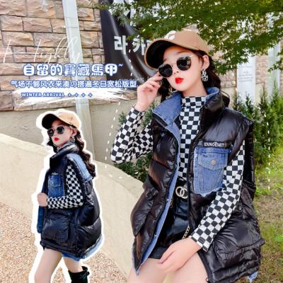 China SE1193 Reporter Travel Photography Breathable Outdoor Detachable Multi Functional Kids Girls Suit Vest Denim Winter Patchwork Vest for sale