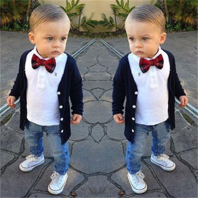 China SE0090 Little Boys Casual 3 Piece Children's Fall Clothes Gentleman Suits Dress Up Set for sale