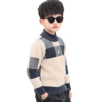 China Mink Wool Sweater Boys And Girls Diamond Lattice Round Collar Pullovers Knitted Sweater Viable Warm Kids SE6351 for sale