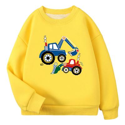 China SE1349 New Design Viable Baby Boy's Cartoon Hoodies Contrast Color Hoodies Collar Kids Coats Tops for sale