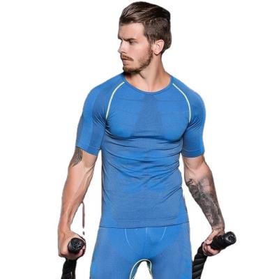 China Hot Sale Antibacterial Workout Wear Custom Printed Compression Shirt Sports Wear For Men for sale