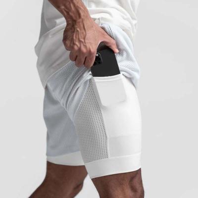 China Antibacterial Custom Made Men 2 In 1 Double Layer Male Imperial Sports Shorts Quick Dry Jogging Fitness Mesh Sports Gym Shorts for sale