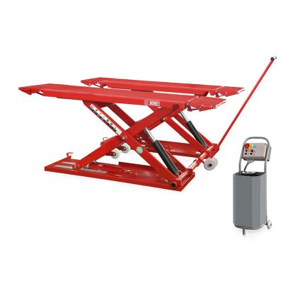 China Diagnostic Fostar Customization 3000KG Capacity Movable Double Tips Cylinder Low Profile Car Scissor Lift Full Small for sale