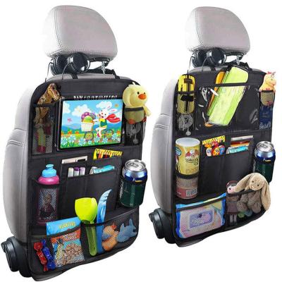 China Waterproof Premium Car Backseat Organizer Tote Storage With Touch Screen Tablet Holder Stitched Car Backseat Organizer For Kids for sale