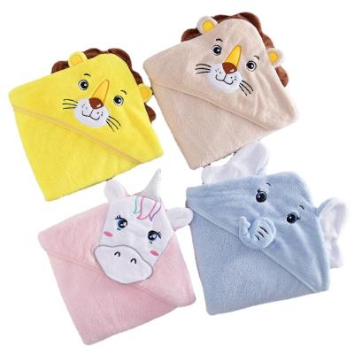 China High Quality Unisex Soft Beach Baby Bathrobe Baby Bath Animal Hooded Swimming Towel Child Safe Cotton Towel for sale