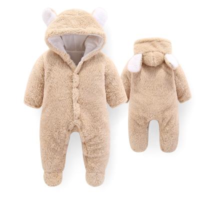 China 2021 New Autumn Winter Baby Romper Kids Footies Hooded Cotton Overalls Infant Sleepwear Breathable Newborn Eco-Friendly Jumpsuit for sale