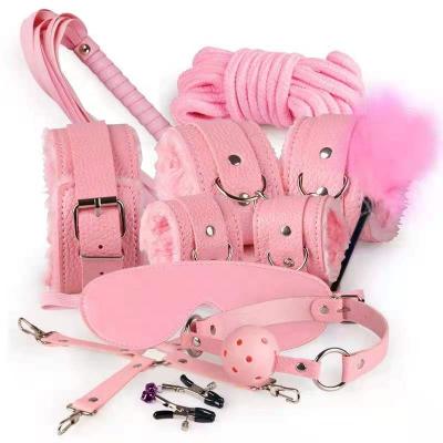 China For Couples Gay Lesbians 10PCS Fetish Kits Pound Restraints Bondage Plush PU Sexy Flirting Alternative Toys Tied BDSM Bondage Set for sale