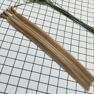 China 100% Flat Tip Hair Color P8/60 Grade Virgin Hair Extensions Double Tip Hair Italian Keratin Straight Drawn Virgin Hair Wholesale for sale