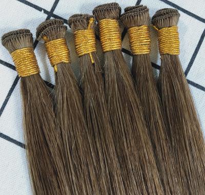 China 100% HAND TIED HAIR WEFT EXTENSION Full Color #4 Virgin Hair Cuticle Grade for sale