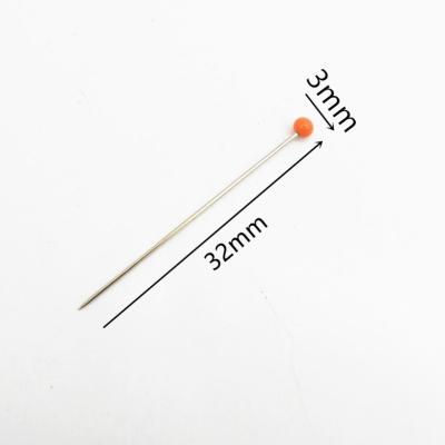 China Straight Clothes Ball Sewing Pins 32mm Pin Glass Head Pins Glass for sale