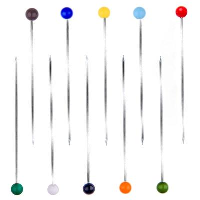 China Glass + Metal Pin Glass + Straight Bollard 38mm Glass Ball Pins Sewing Glass Head Metal Pins for sale