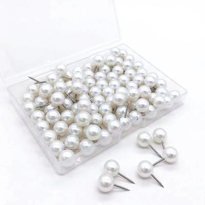 China Factory Direct Selling Quality 10*21mm Pearl White Plastic Plastic Card Around Push Pin Ball Thumb Tacks For Key Decoration. for sale