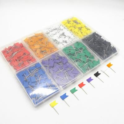 China School Home Department School Home Office Tie Supplies Unique Colored Flag Shaped Push Pin Set for sale