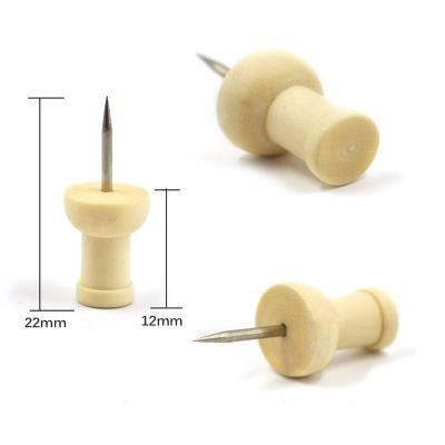 China Popular I-shaped Head School Home Office Wooden Push Pins Wooden Thumbtack For Home School Craft Project for sale