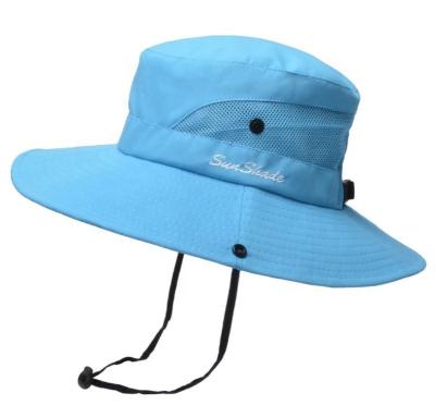 China Comfort Good Quality Breathable Polyester / Nylon Outdoor Hiking Hat Embroidery Logo Bucket Hat for sale