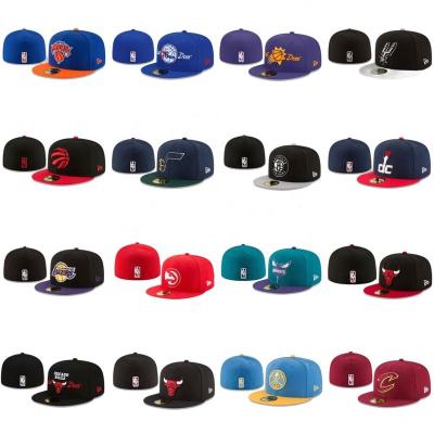 China Eco-Friendly Ready To Ship Embroidery American Basketball Fitted Hats Cap For 30 Teams for sale