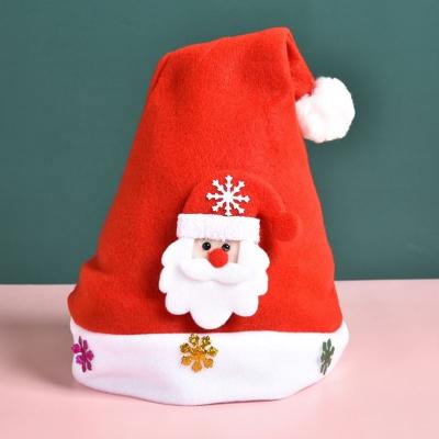 China No Costume Hats Santa Claus Cap Santa Hat Plush Family Xmas Christmas Woven Fabric Satin Custom Unisex Costume Accessory for sale