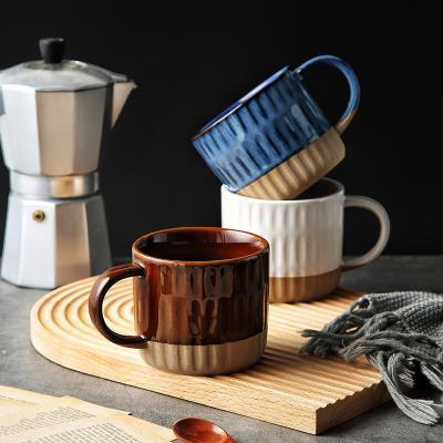 China Wholesale Viable Factory Vintage Stoneware Mug 13.5oz Japanese Style Coffee Mug Ceramic Mug for Gift for sale