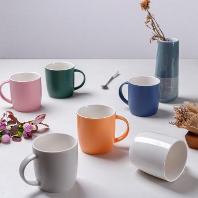 China Factory Wholesale 12oz Color Viable Viable Milk Cup Nordic Ins Matte Ceramic Mug Lovers Ceramic Coffee Mug for sale