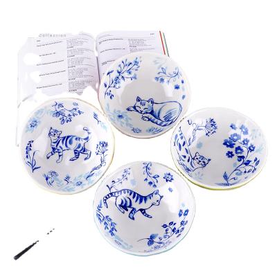 China Viable Porcelain Viable Bowl Color Ceramic Embossed Bowls Glaze Porcelain Rice Bowl for sale