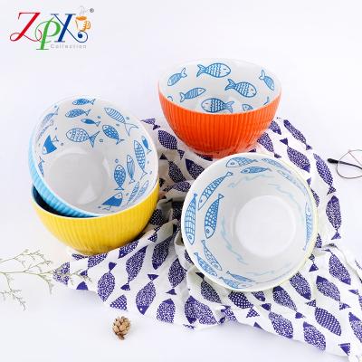 China China Viable Manufacturer Customize Viable Pottery Rolls Luster Hookah Bowl Glaze Porcelain Reactive Rice Bowl for sale