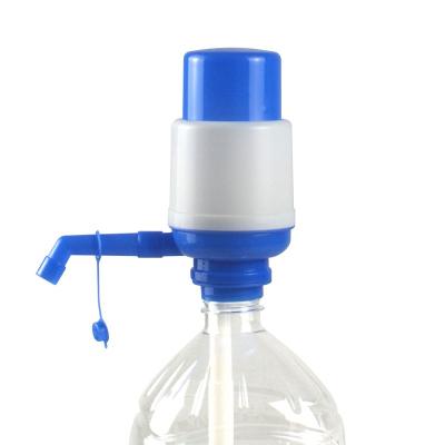 China Hotel Water Bottles Pump Blue Manual Pressure Drinking Station Pressure Pump Water Press Pump for sale