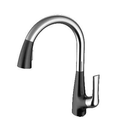 China Modern Black Stainless Steel Water Mixer Taps Sink Faucet Kitchen Faucets With Pull Out Spray for sale