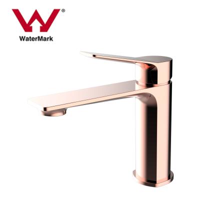 China 2021 Modern Selling Modern Design Watermark High Quality Certificate Brushed Gold Bathroom Basin Faucet for sale