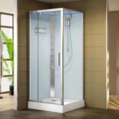 China With Frame Panels Back Glass Bathroom White Painted Large Compact Indoor Shower Room for sale