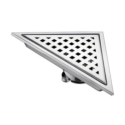 China Modern Triangle Design Concealed Bathroom Stainless Steel Floor Drain For Corner for sale