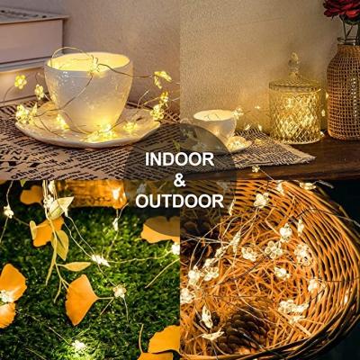 China LANDSCAPE 30 Led Solar copper Wire Led Sakura String Light 21Ft Outdoor Christmas Garden Tree Led Cherry Lighting For Patio Room Garden for sale