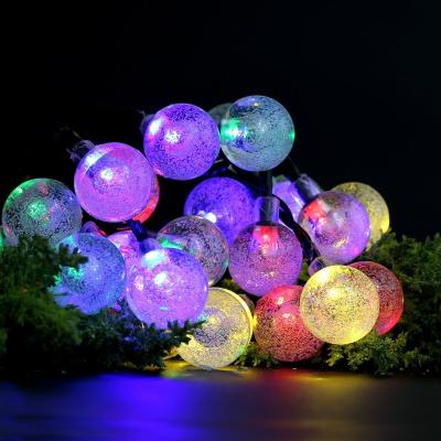 China Copper light 5M 20led Outdoor Waterproof Solar Crystal Ball Globe Fairy Decoration String light for sale