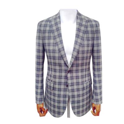 China Custom Made Pattern Mens Anti-wrinkle Checks Fashion Suit With Ticket Pocket for sale